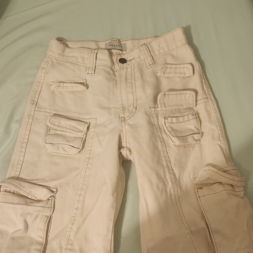 PacSun Cream Wide Leg Pants